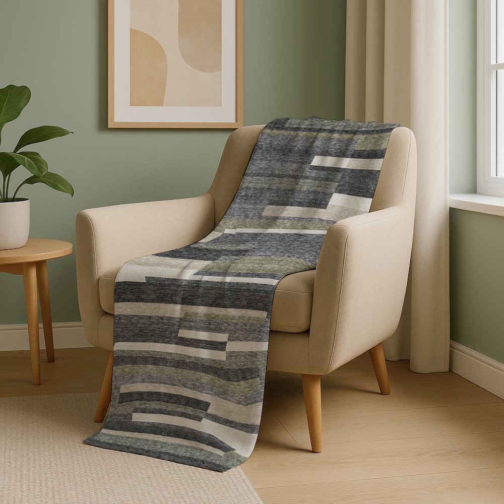 Premium Machine Washable ASB766 Charcoal 50" x 70" Sherpa Throw Blanket. Picture 5