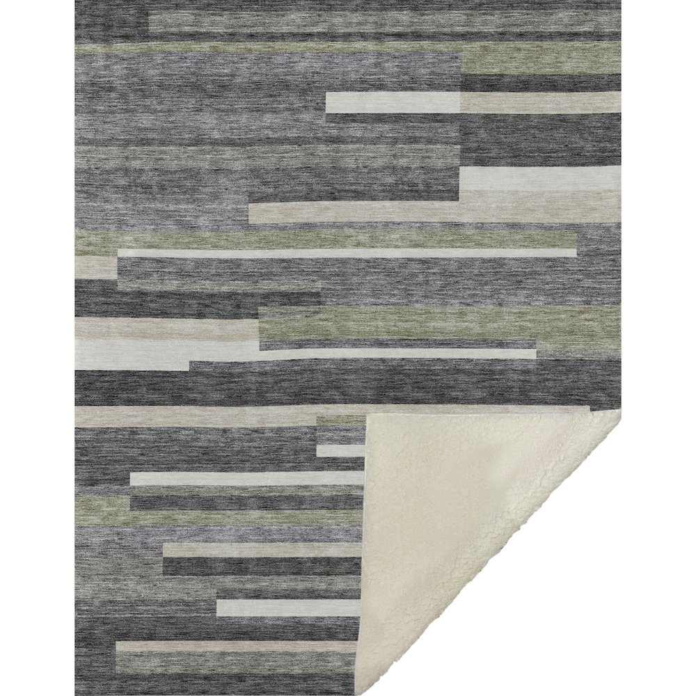 Premium Machine Washable ASB766 Charcoal 50" x 70" Sherpa Throw Blanket. Picture 1