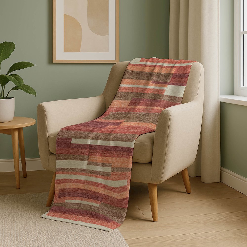 Premium Machine Washable ASB766 Coral 50" x 70" Sherpa Throw Blanket. Picture 5