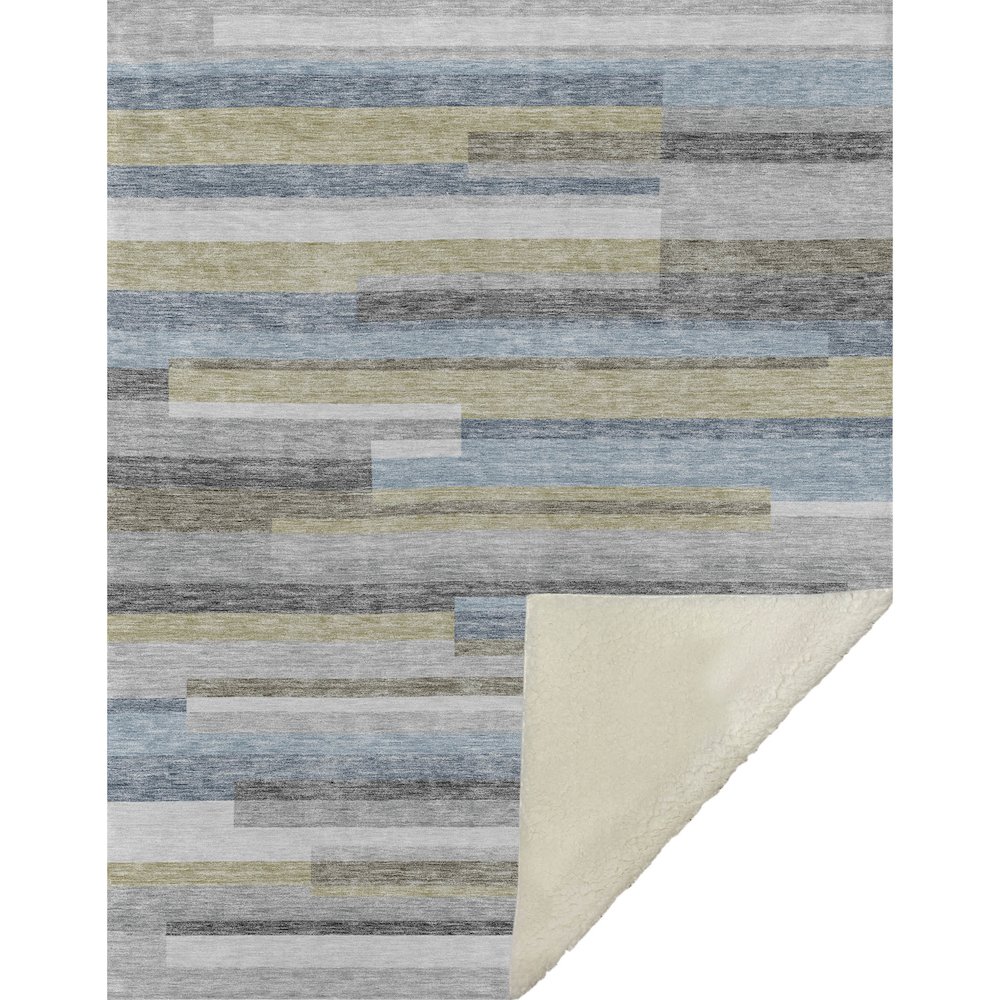 Premium Machine Washable ASB766 Gray 50" x 70" Sherpa Throw Blanket. Picture 1