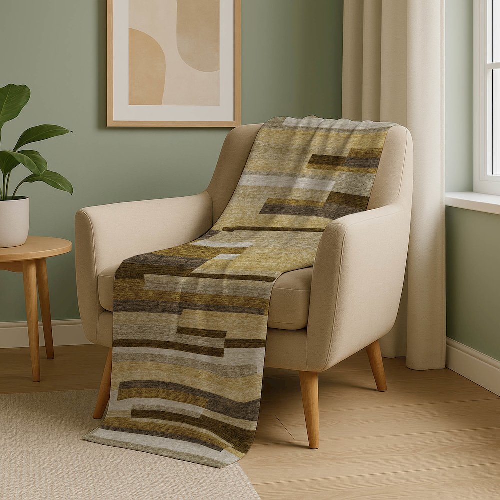 Premium Machine Washable ASB766 Khaki 50" x 70" Sherpa Throw Blanket. Picture 5