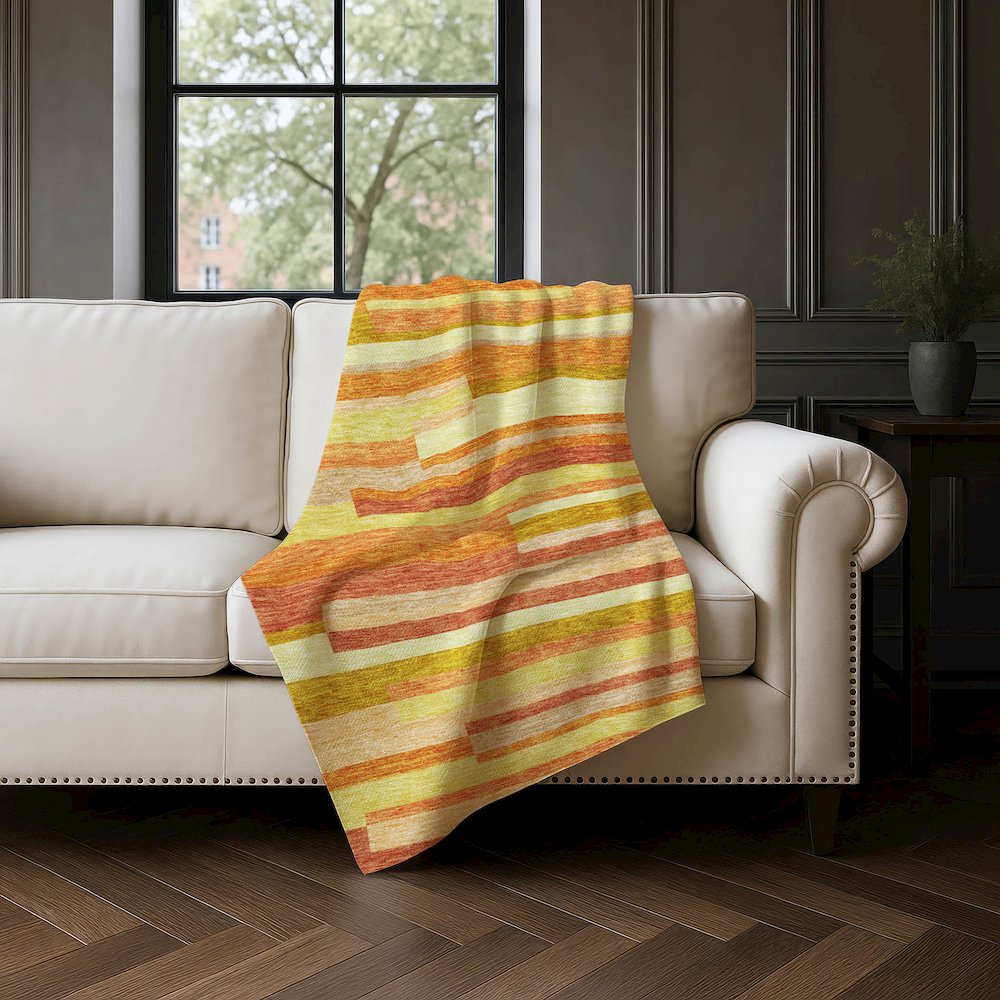 Premium Machine Washable ASB766 Orange 50" x 70" Sherpa Throw Blanket. Picture 4