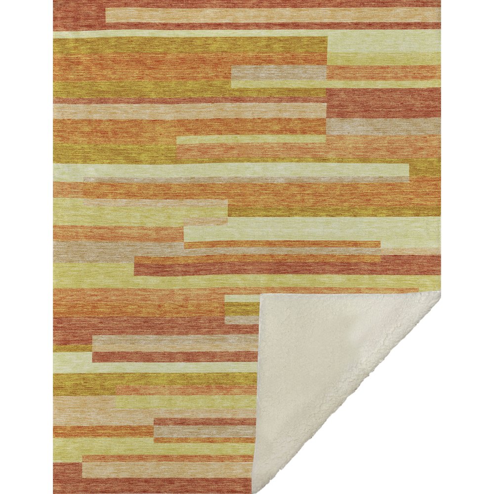 Premium Machine Washable ASB766 Orange 50" x 70" Sherpa Throw Blanket. Picture 1