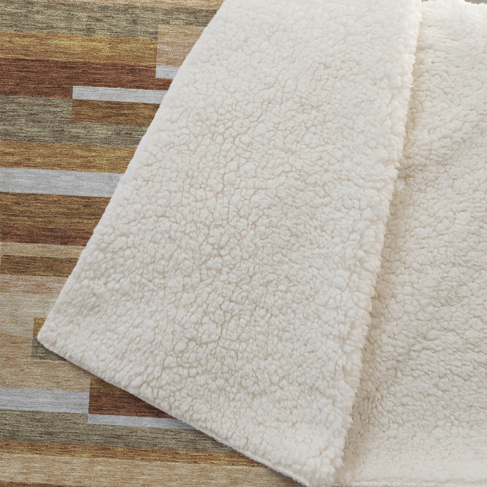 Premium Machine Washable ASB766 Paprika 50" x 70" Sherpa Throw Blanket. Picture 2