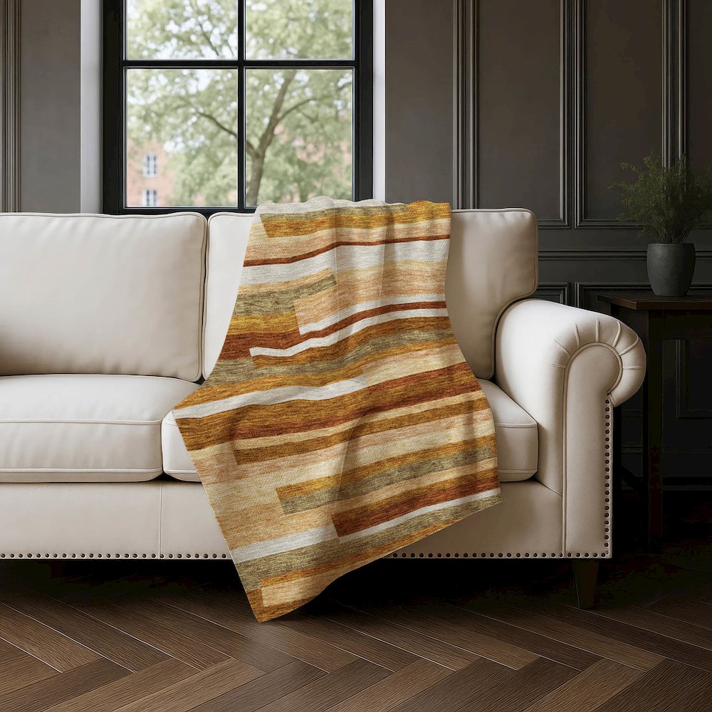 Premium Machine Washable ASB766 Paprika 50" x 70" Sherpa Throw Blanket. Picture 4
