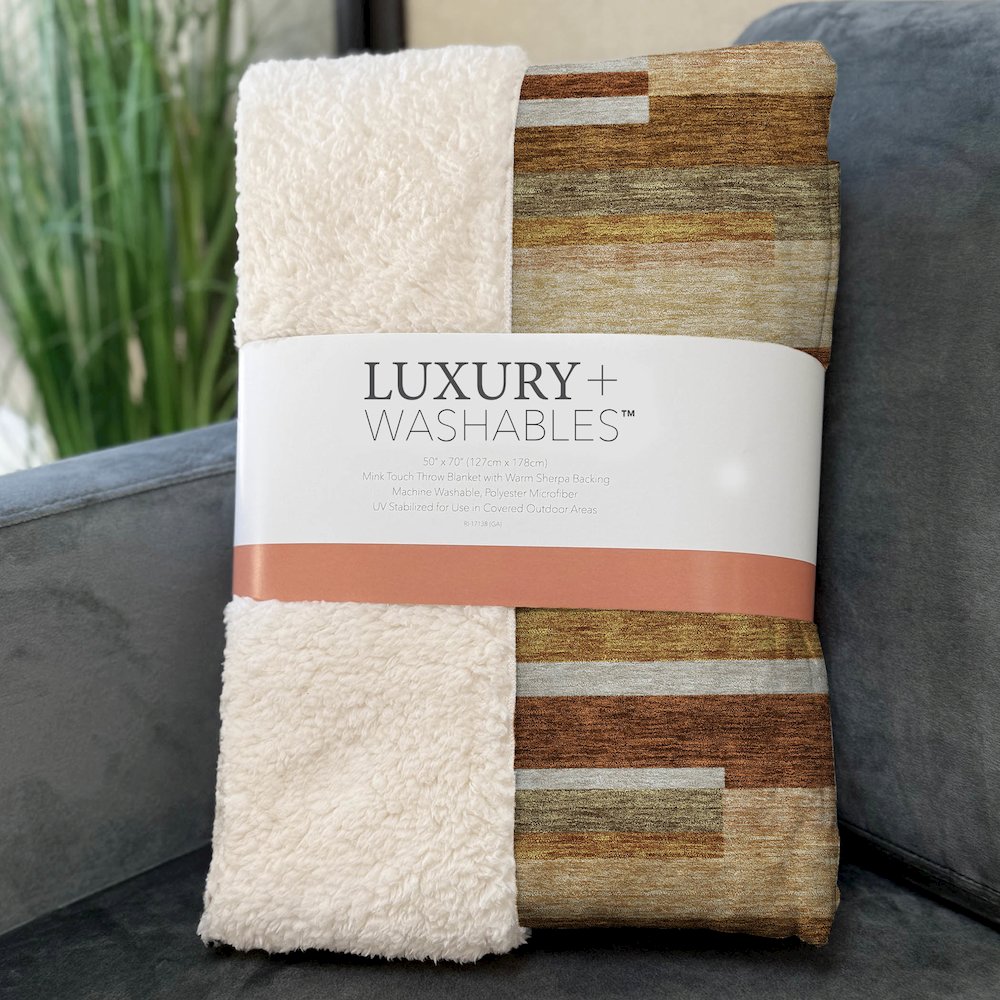 Premium Machine Washable ASB766 Paprika 50" x 70" Sherpa Throw Blanket. Picture 3