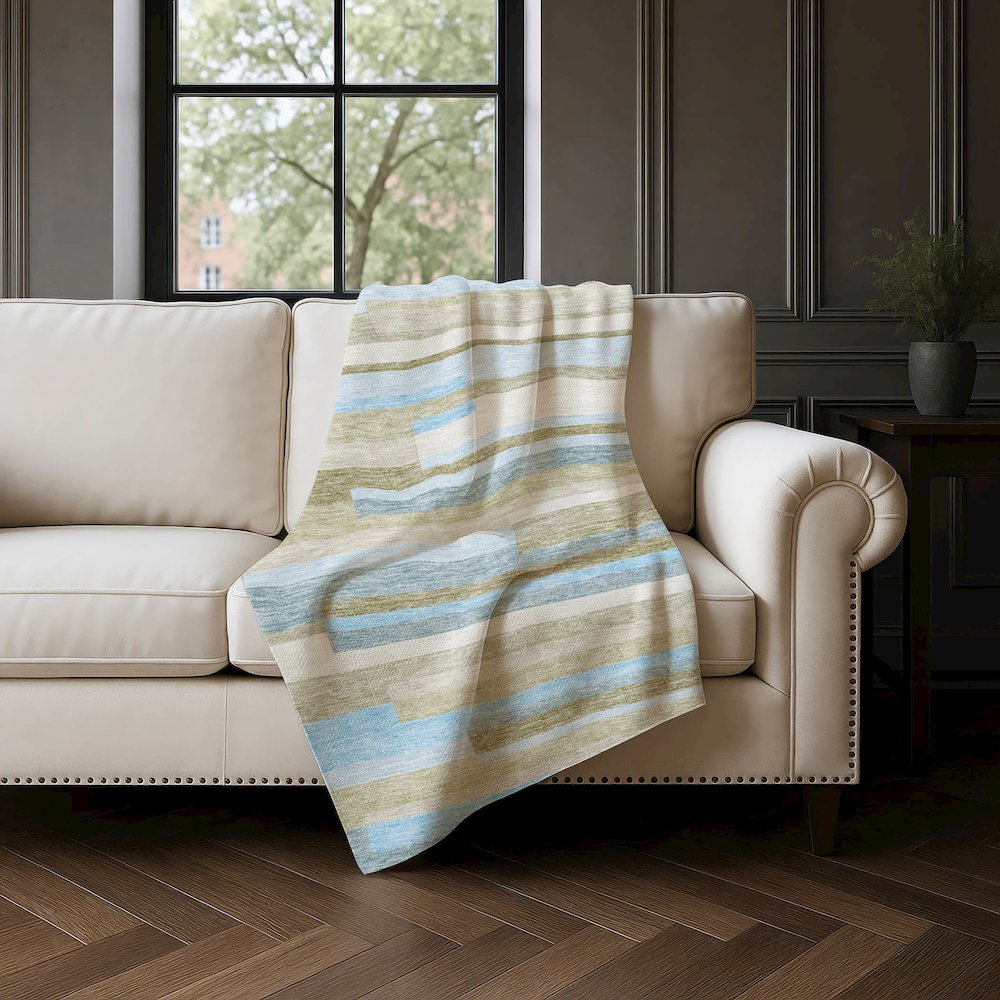 Premium Machine Washable ASB766 Sky 50" x 70" Sherpa Throw Blanket. Picture 4