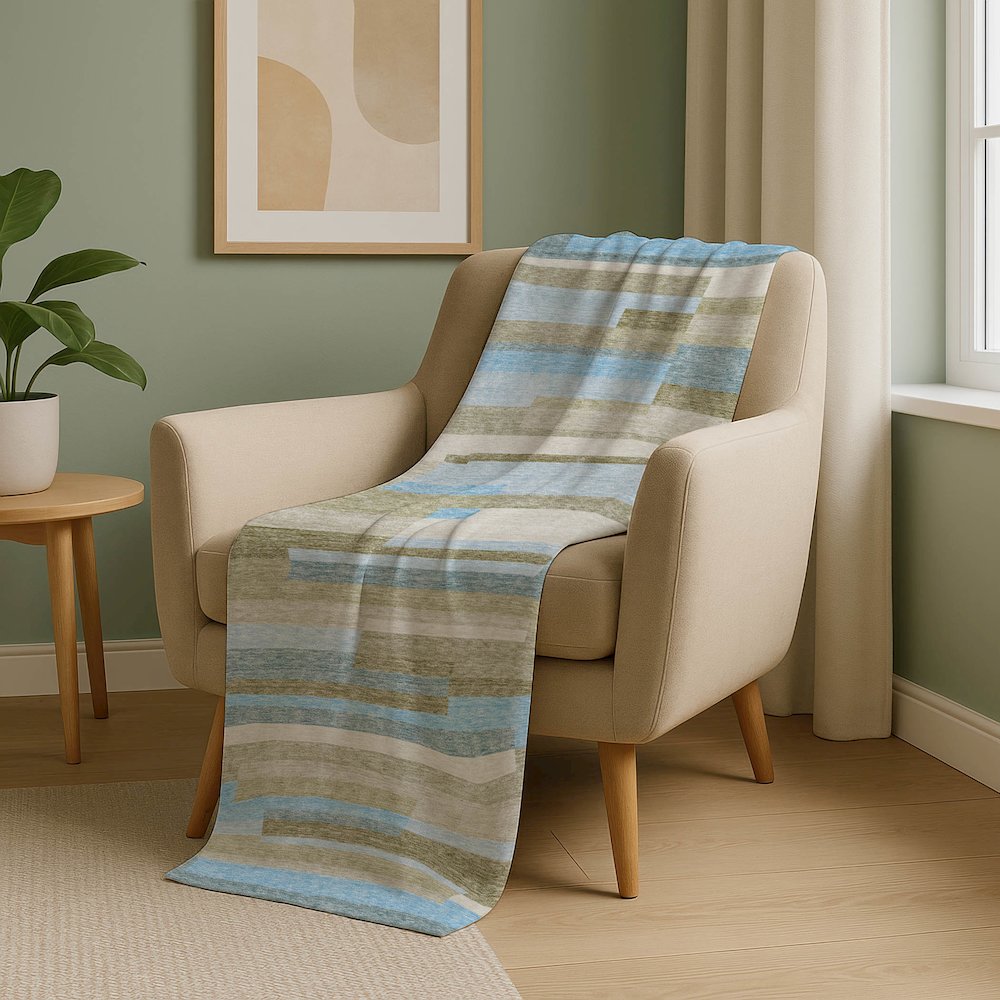 Premium Machine Washable ASB766 Sky 50" x 70" Sherpa Throw Blanket. Picture 5