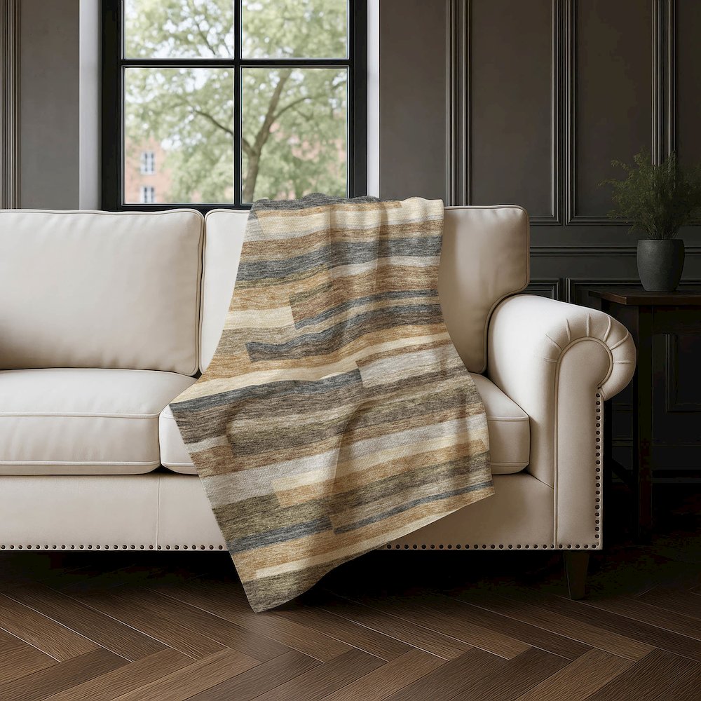 Premium Machine Washable ASB766 Taupe 50" x 70" Sherpa Throw Blanket. Picture 4