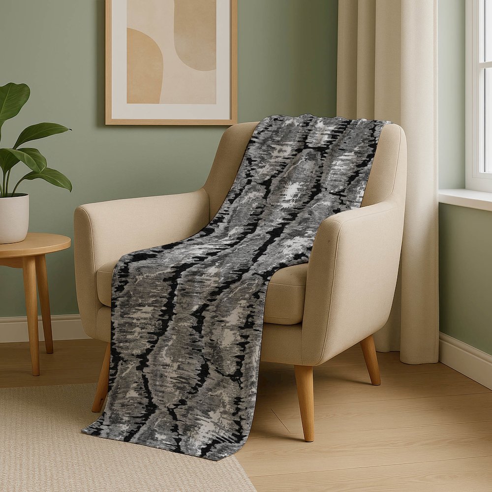 Premium Machine Washable ASB767 Black 50" x 70" Sherpa Throw Blanket. Picture 5