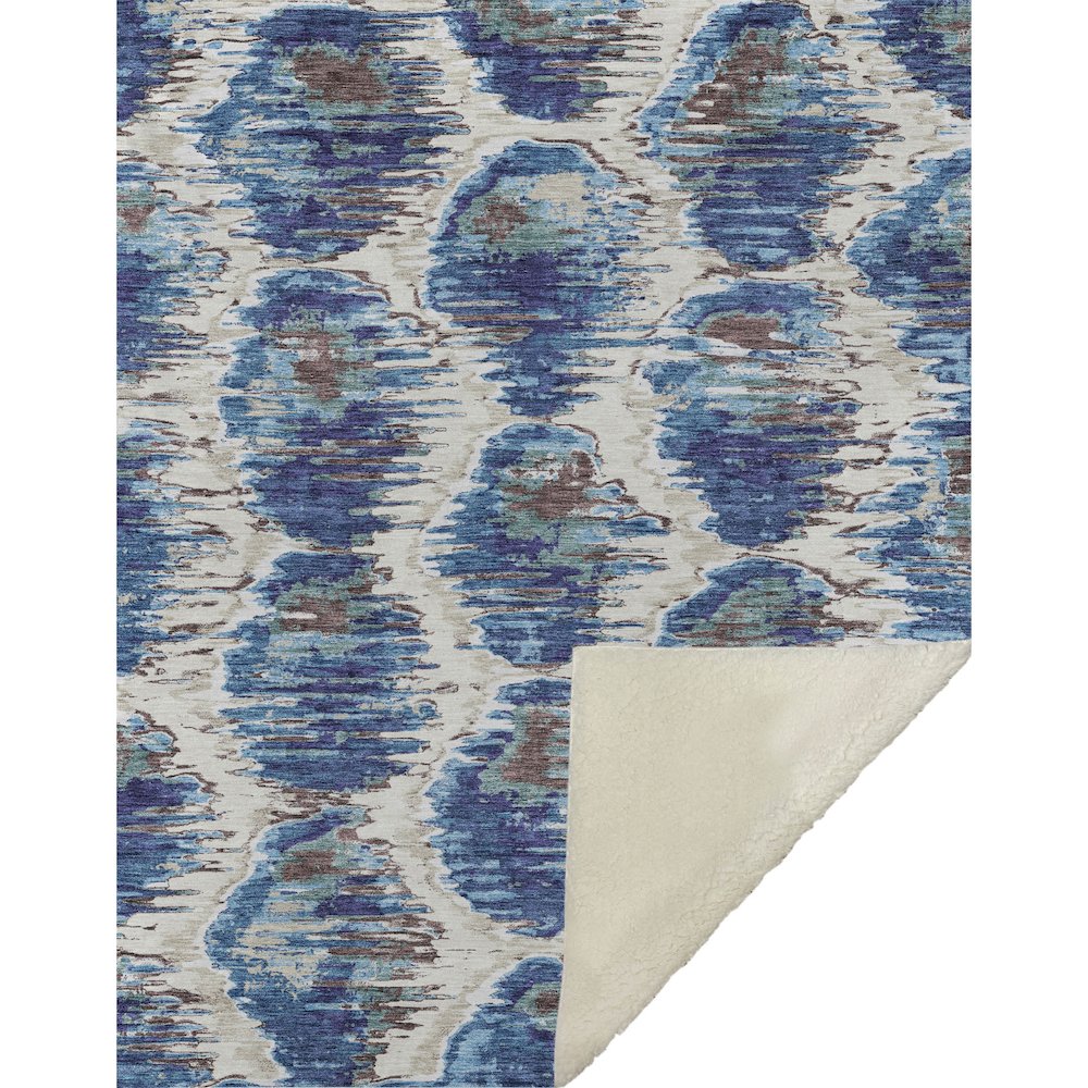 Premium Machine Washable ASB767 Blue 50" x 70" Sherpa Throw Blanket. Picture 1