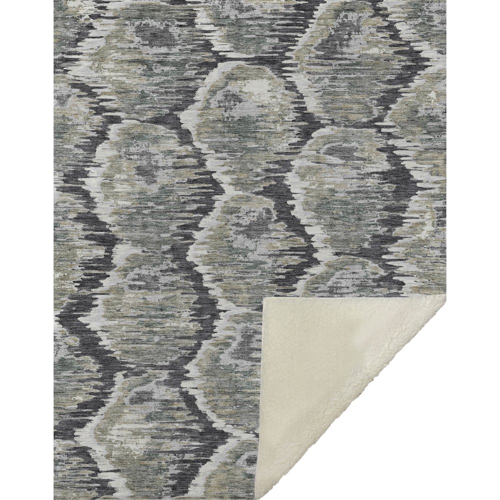 Premium Machine Washable ASB767 Charcoal 50" x 70" Sherpa Throw Blanket. Picture 1