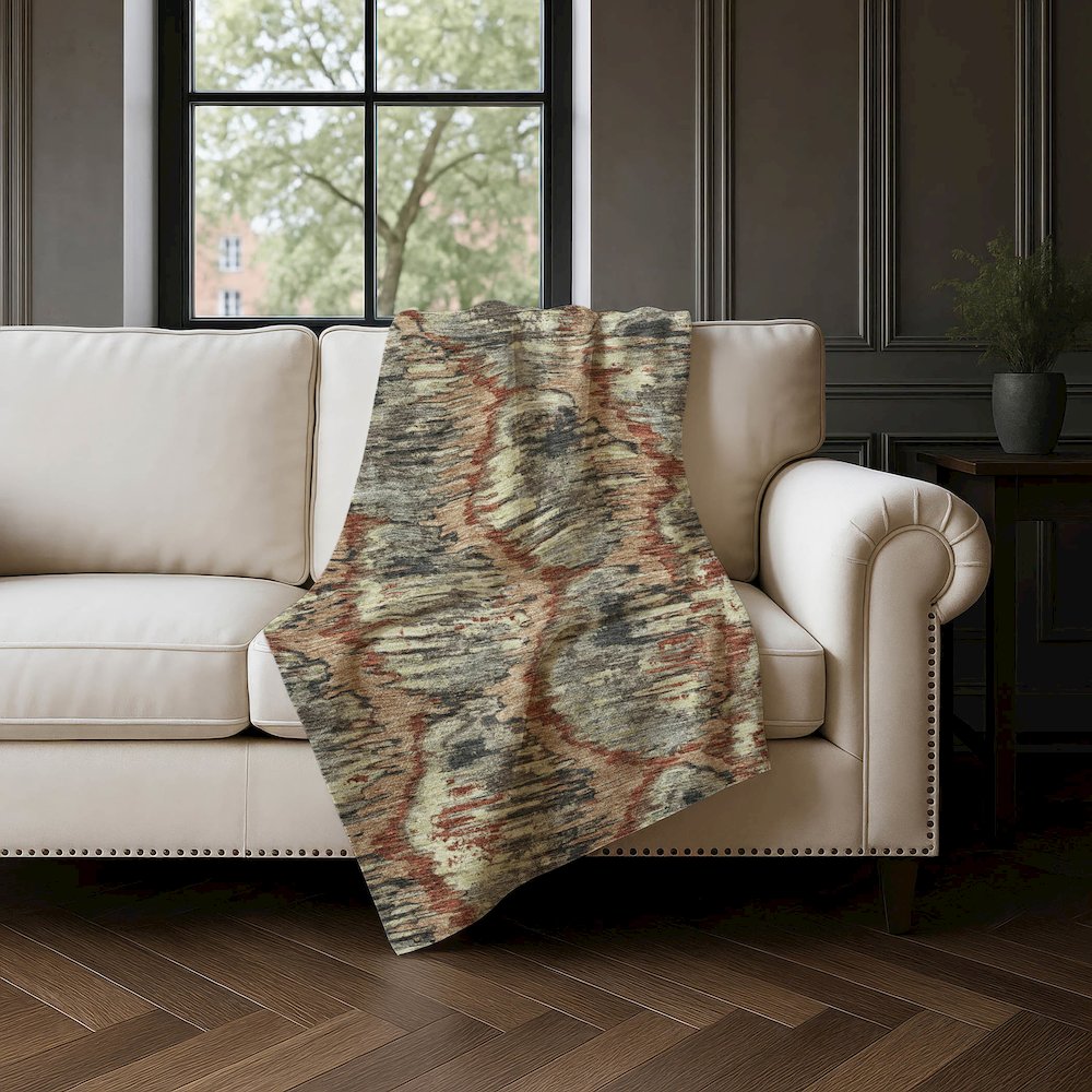 Premium Machine Washable ASB767 Copper 50" x 70" Sherpa Throw Blanket. Picture 4