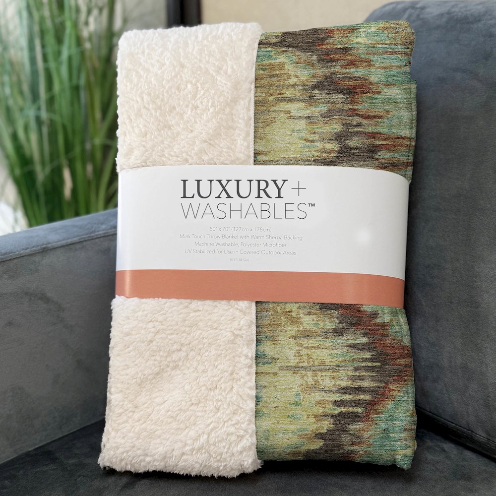 Premium Machine Washable ASB767 Fudge 50" x 70" Sherpa Throw Blanket. Picture 3