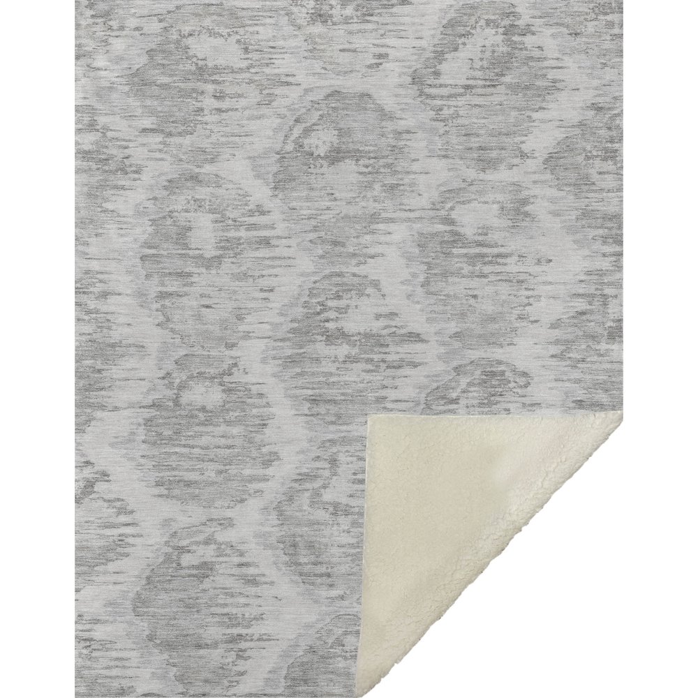 Premium Machine Washable ASB767 Ivory 50" x 70" Sherpa Throw Blanket. Picture 1