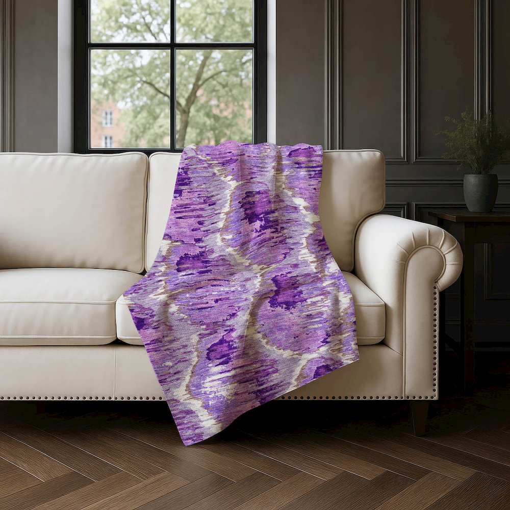 Premium Machine Washable ASB767 Lavender 50" x 70" Sherpa Throw Blanket. Picture 4