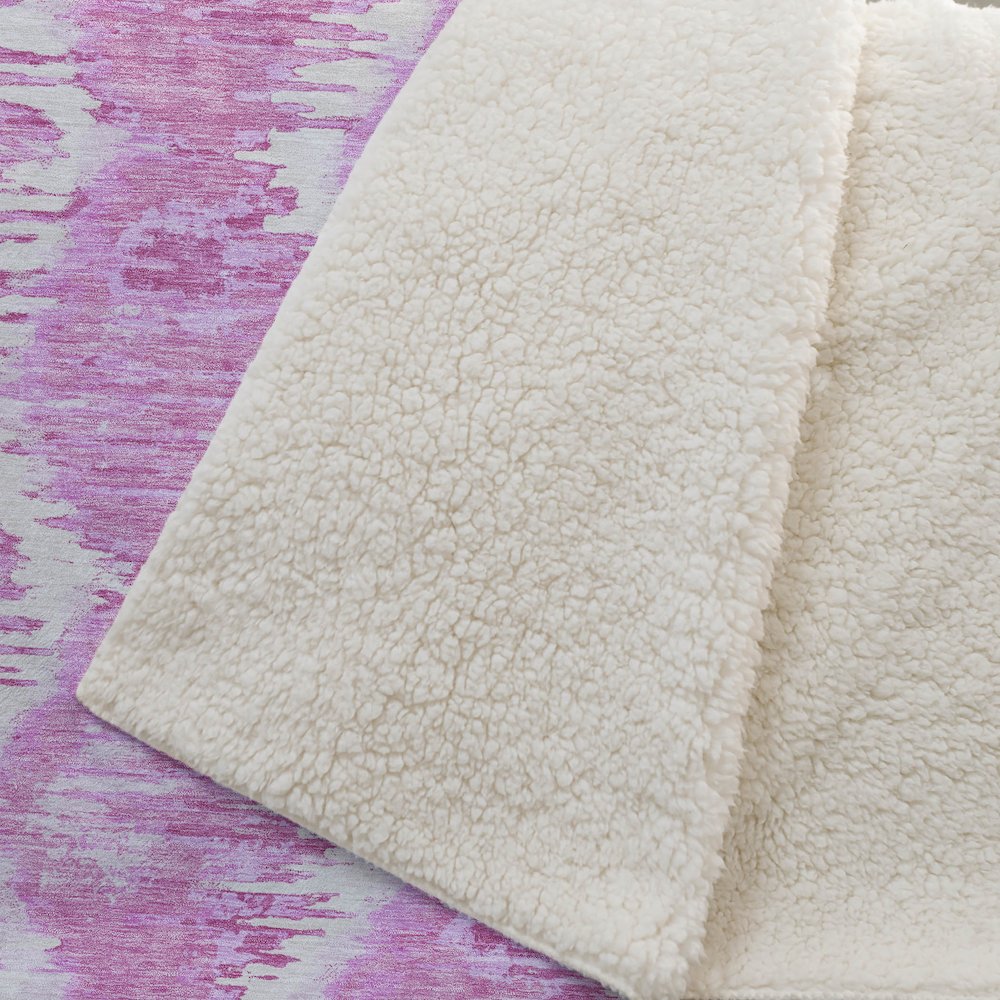 Premium Machine Washable ASB767 Pink 50" x 70" Sherpa Throw Blanket. Picture 2