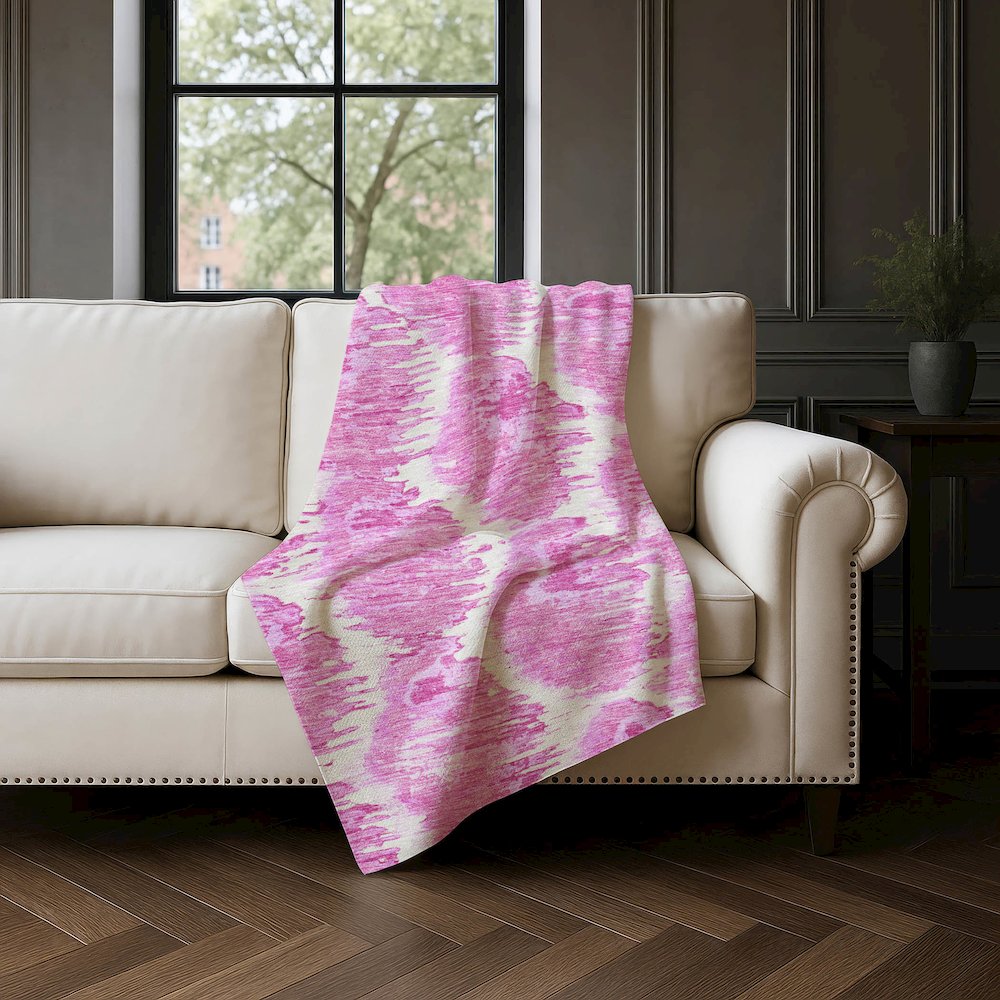 Premium Machine Washable ASB767 Pink 50" x 70" Sherpa Throw Blanket. Picture 4