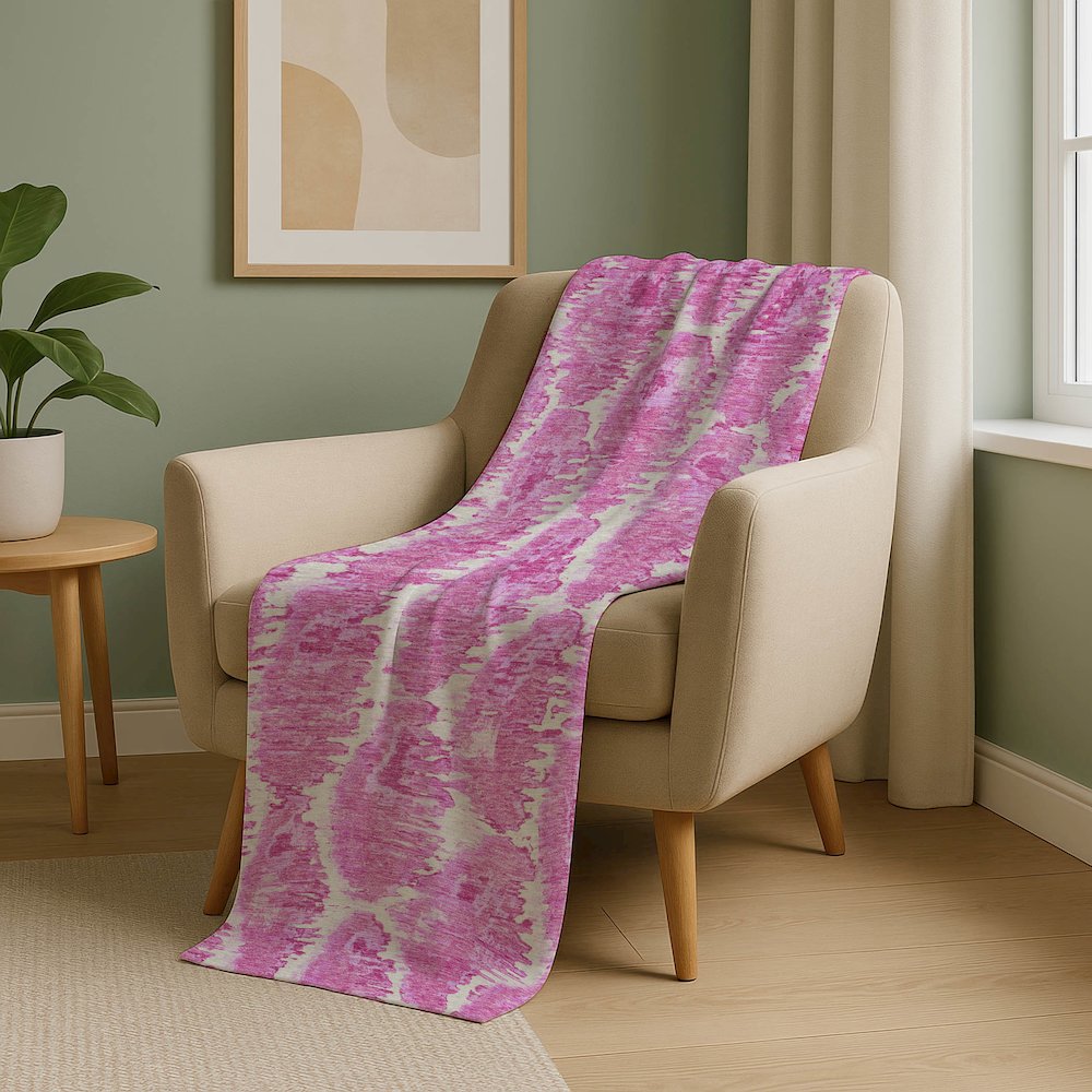 Premium Machine Washable ASB767 Pink 50" x 70" Sherpa Throw Blanket. Picture 5