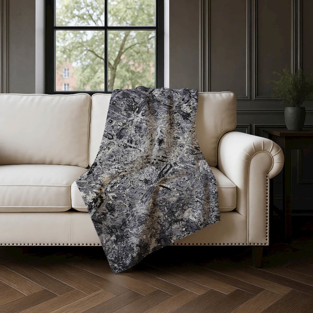 Premium Machine Washable ASB768 Black 50" x 70" Sherpa Throw Blanket. Picture 4