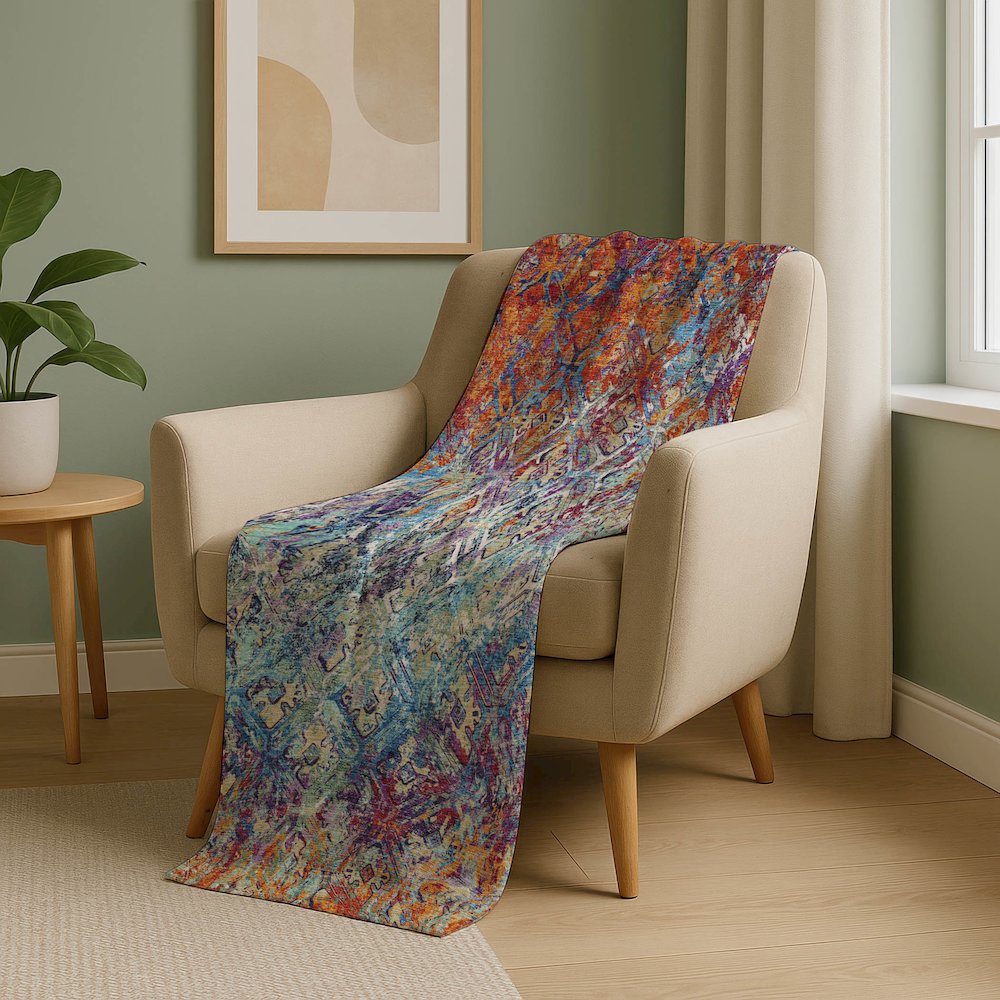 Premium Machine Washable ASB768 Copper 50" x 70" Sherpa Throw Blanket. Picture 5