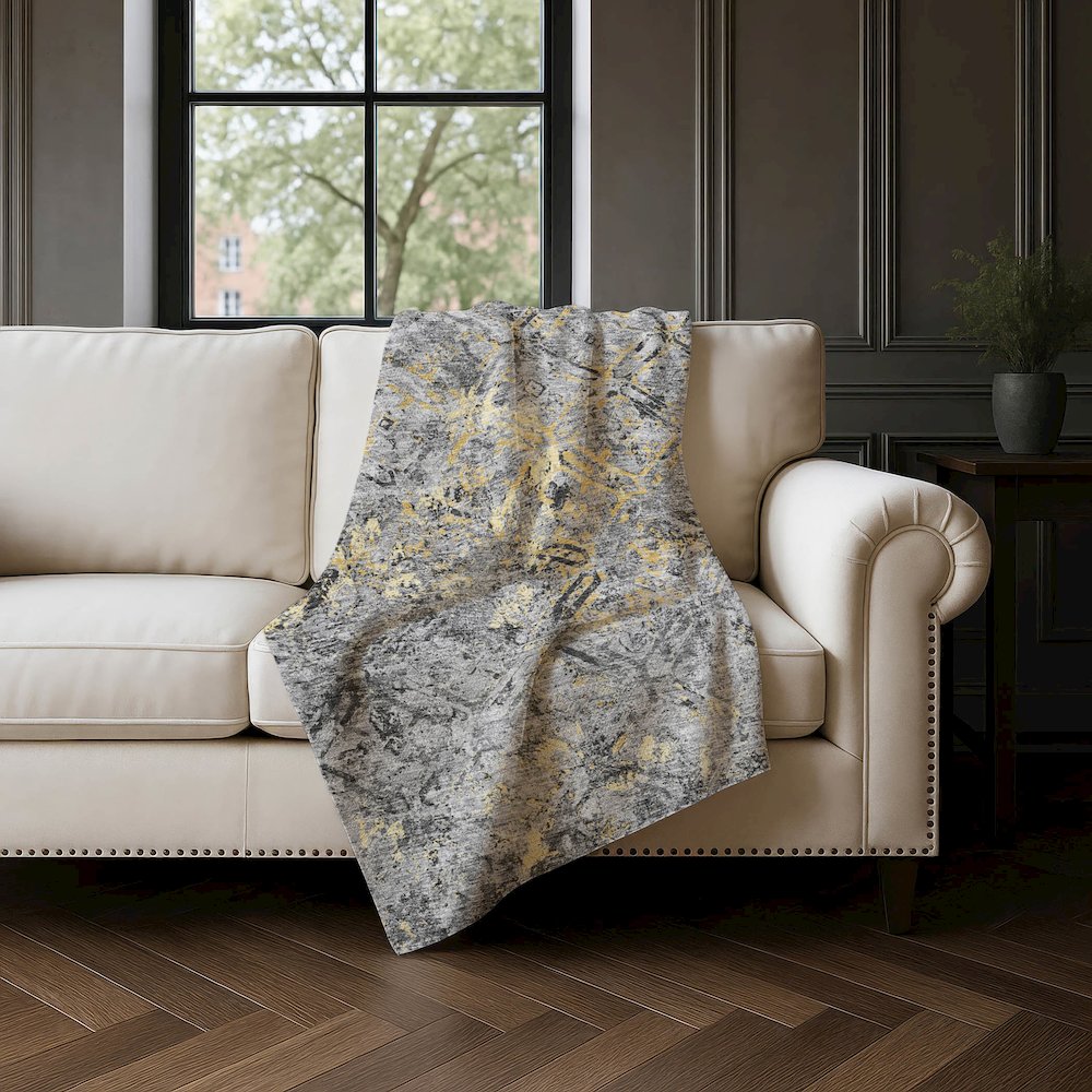 Premium Machine Washable ASB768 Gray 50" x 70" Sherpa Throw Blanket. Picture 4