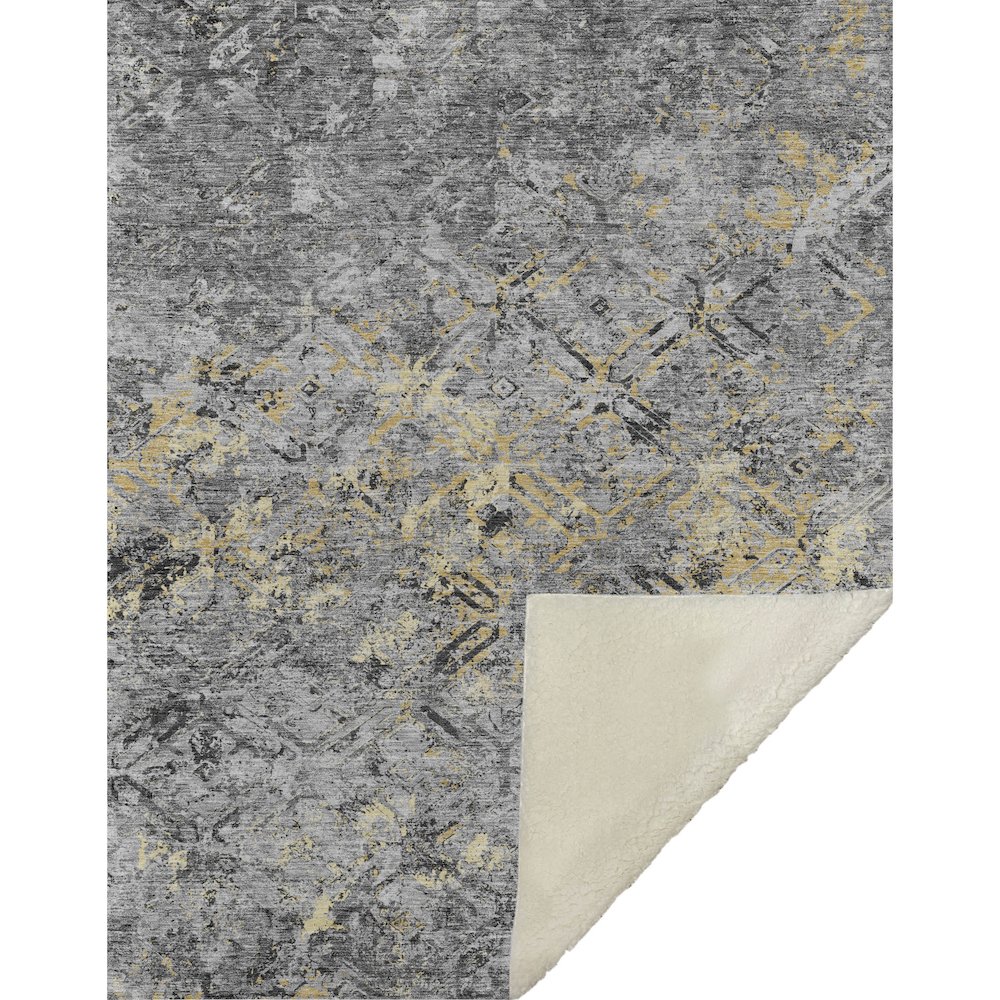 Premium Machine Washable ASB768 Gray 50" x 70" Sherpa Throw Blanket. Picture 1