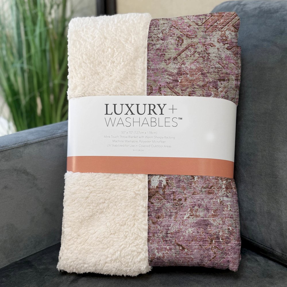 Premium Machine Washable ASB768 Pink 50" x 70" Sherpa Throw Blanket. Picture 3