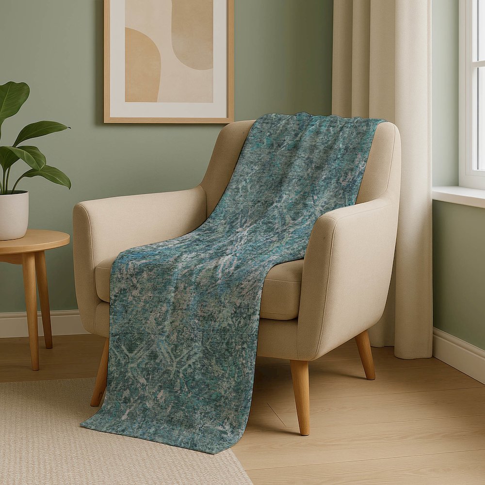Premium Machine Washable ASB768 Sage 50" x 70" Sherpa Throw Blanket. Picture 5