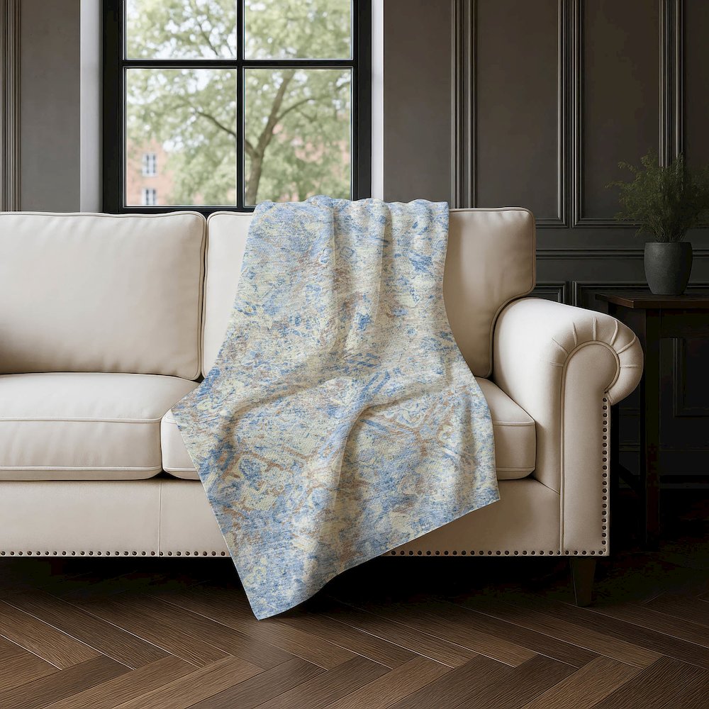Premium Machine Washable ASB768 Sky 50" x 70" Sherpa Throw Blanket. Picture 4