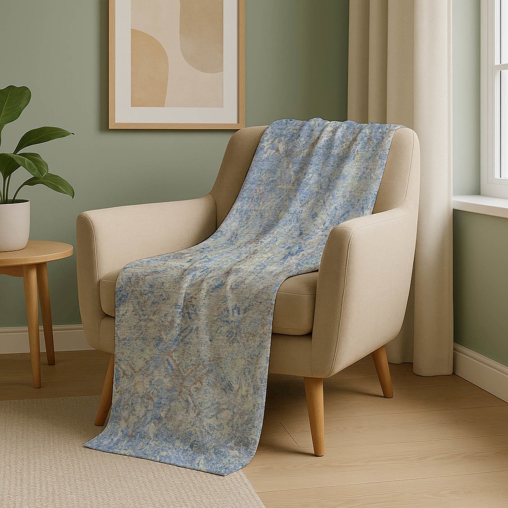 Premium Machine Washable ASB768 Sky 50" x 70" Sherpa Throw Blanket. Picture 5