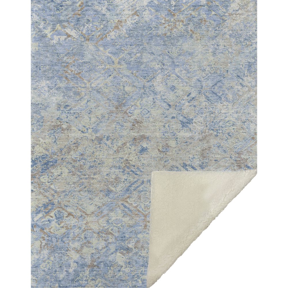 Premium Machine Washable ASB768 Sky 50" x 70" Sherpa Throw Blanket. Picture 1