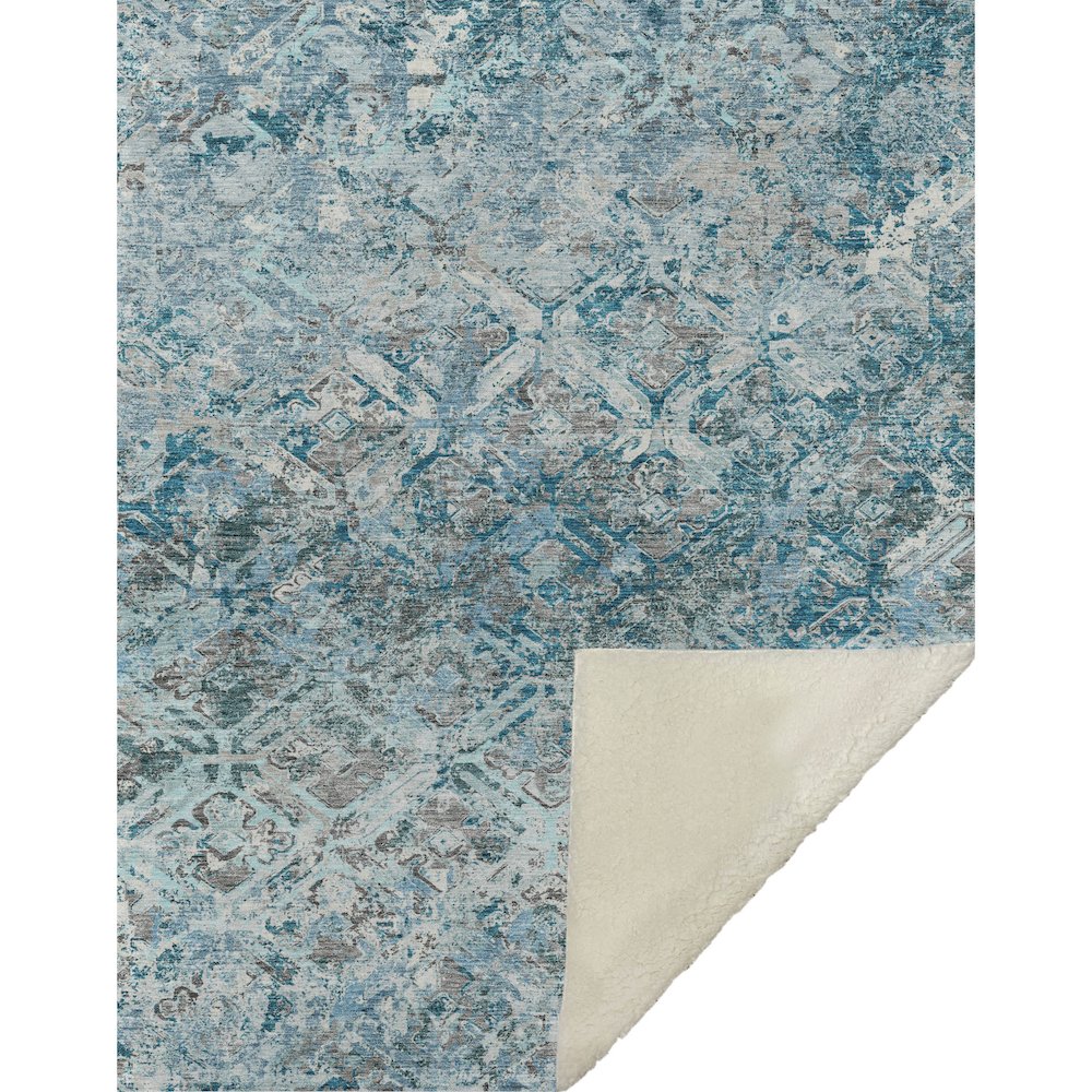 Premium Machine Washable ASB768 Teal 50" x 70" Sherpa Throw Blanket. Picture 1