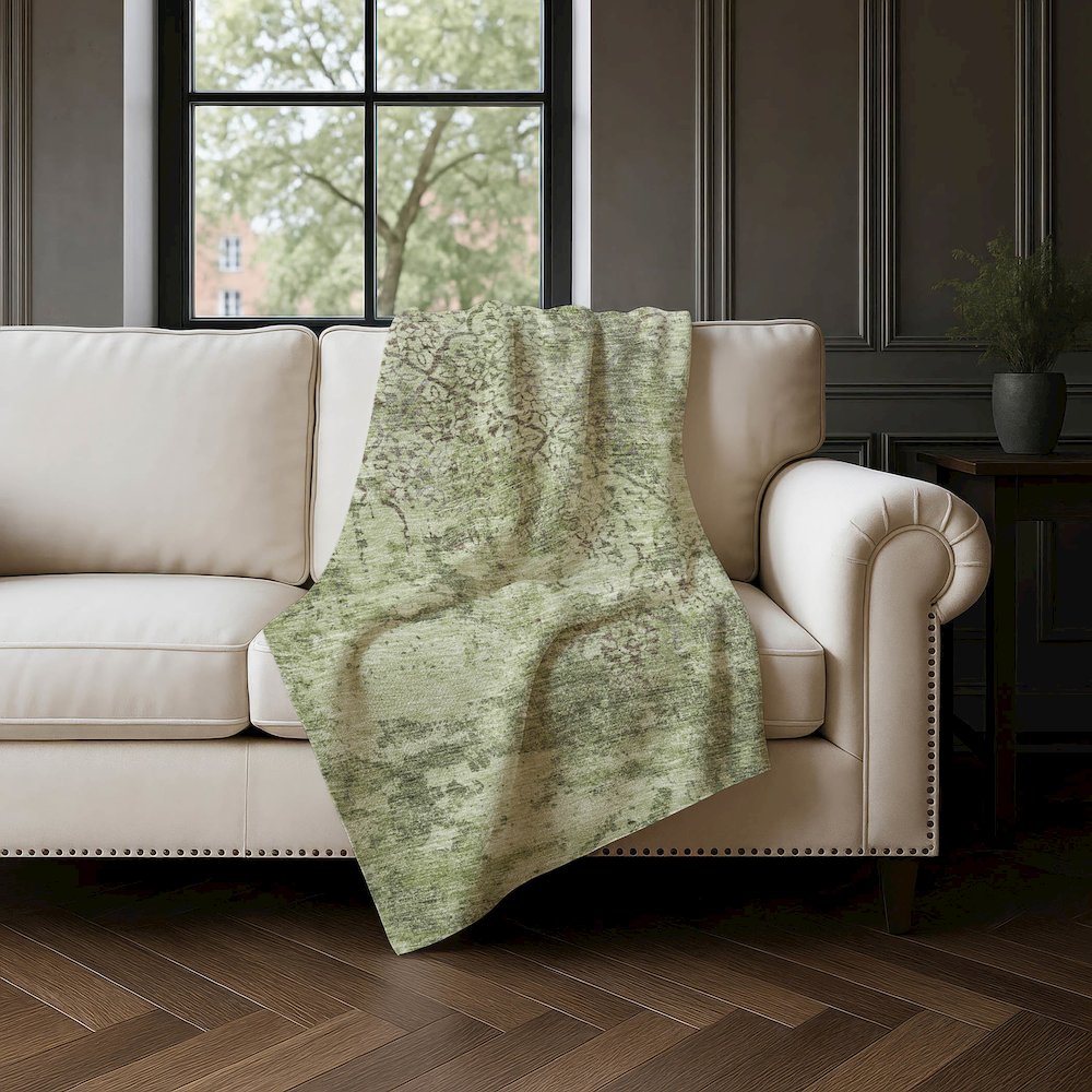 Premium Machine Washable ASB769 Aloe 50" x 70" Sherpa Throw Blanket. Picture 4