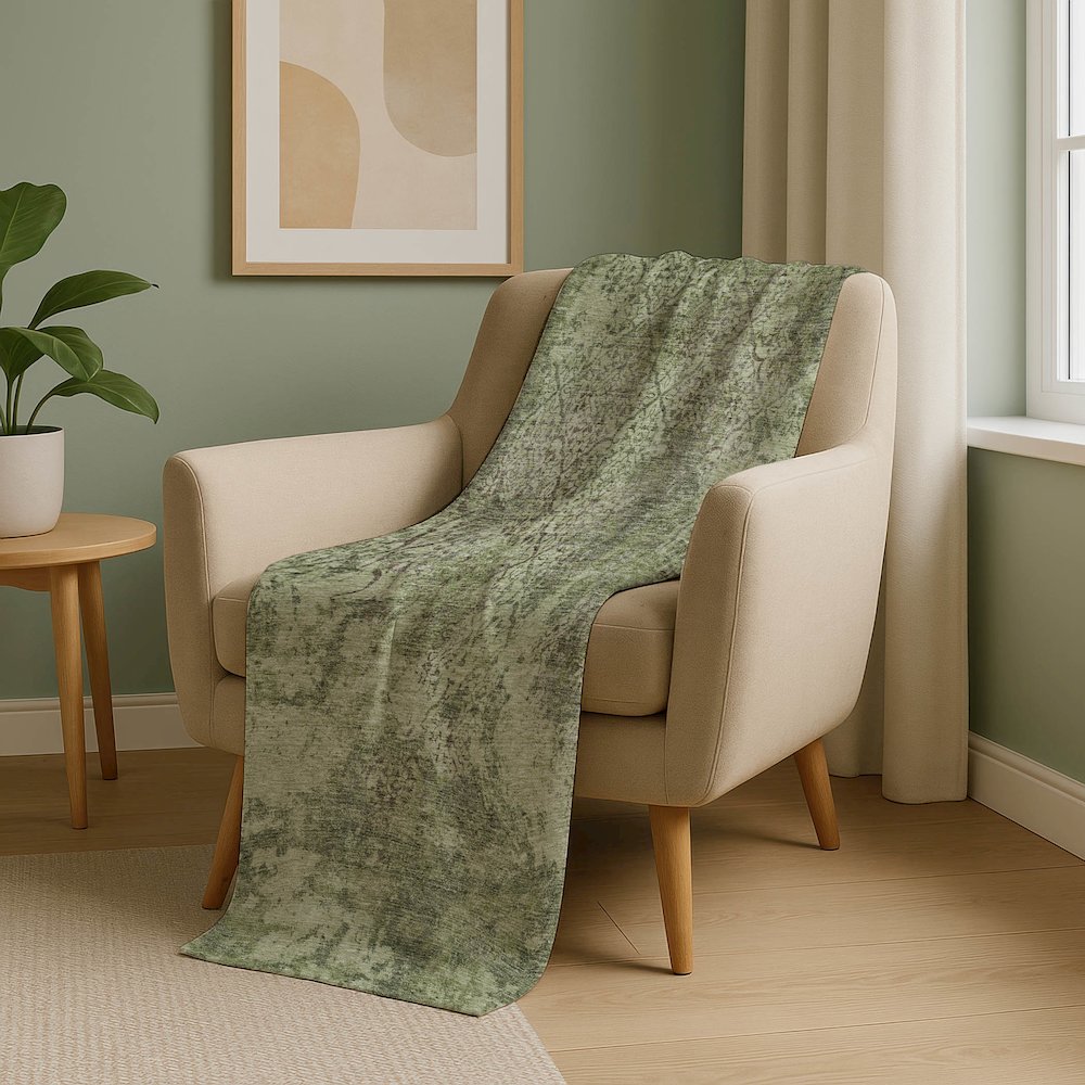 Premium Machine Washable ASB769 Aloe 50" x 70" Sherpa Throw Blanket. Picture 5