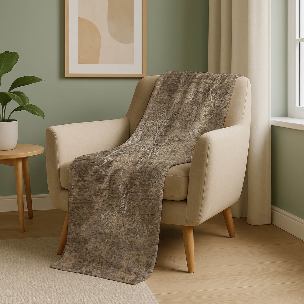 Premium Machine Washable ASB769 Brown 50" x 70" Sherpa Throw Blanket. Picture 5