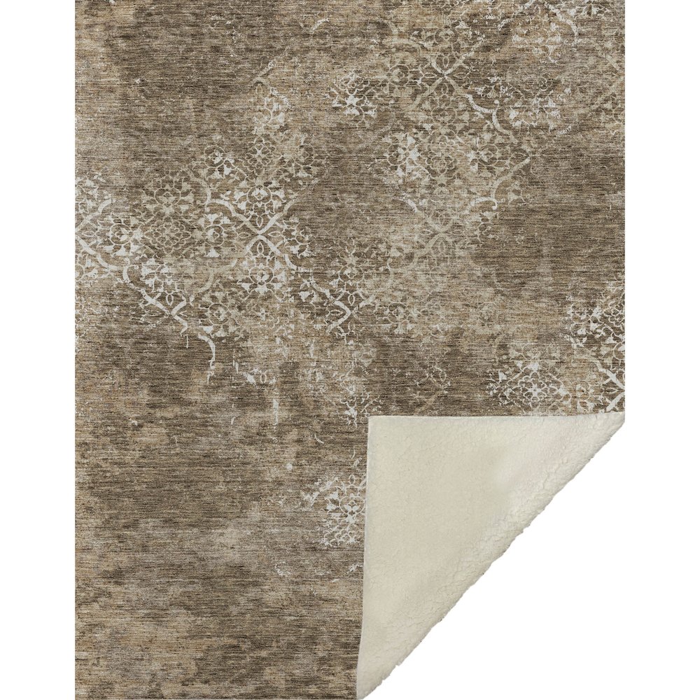 Premium Machine Washable ASB769 Brown 50" x 70" Sherpa Throw Blanket. Picture 1