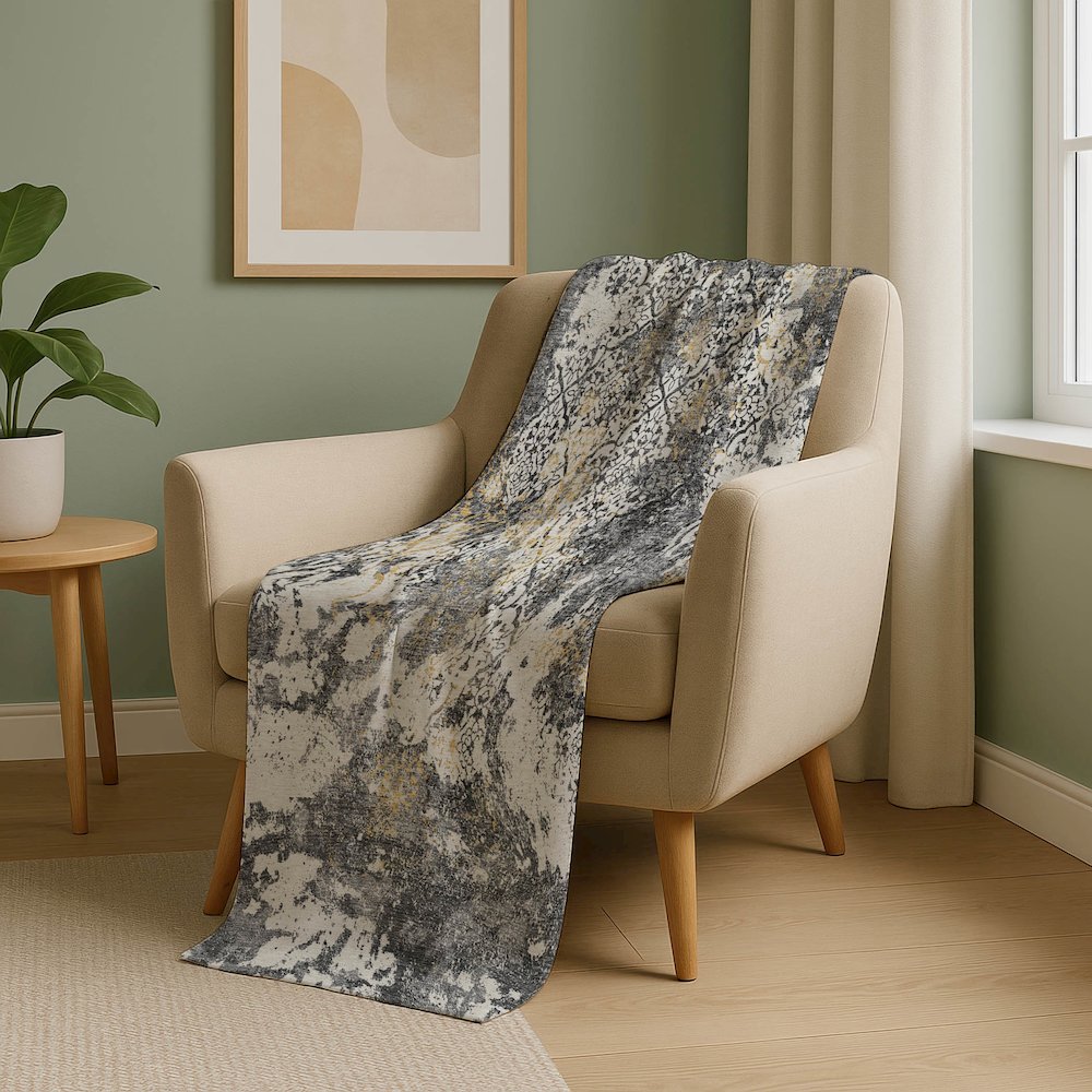 Premium Machine Washable ASB769 Charcoal 50" x 70" Sherpa Throw Blanket. Picture 5