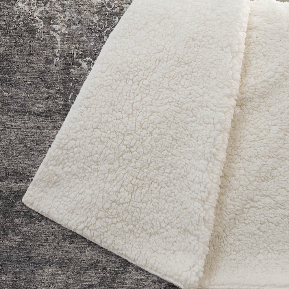 Premium Machine Washable ASB769 Fudge 50" x 70" Sherpa Throw Blanket. Picture 2