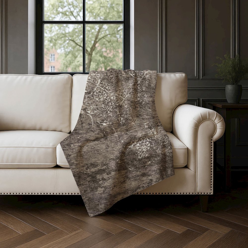 Premium Machine Washable ASB769 Fudge 50" x 70" Sherpa Throw Blanket. Picture 4