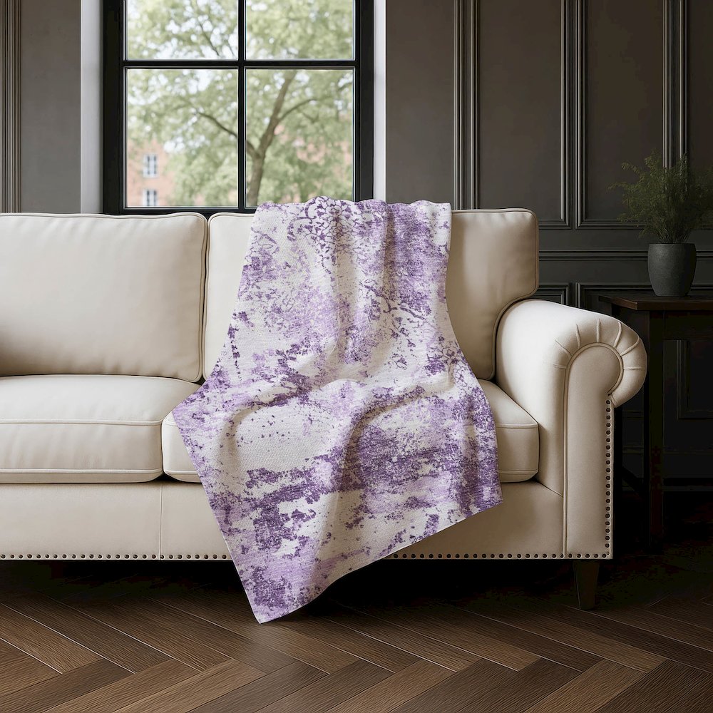 Premium Machine Washable ASB769 Lavender 50" x 70" Sherpa Throw Blanket. Picture 4