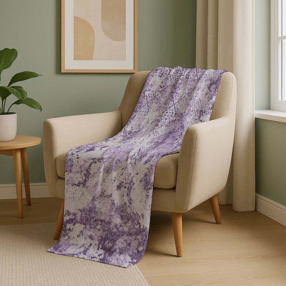 Premium Machine Washable ASB769 Lavender 50" x 70" Sherpa Throw Blanket. Picture 5
