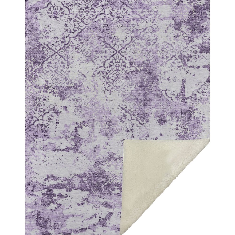 Premium Machine Washable ASB769 Lavender 50" x 70" Sherpa Throw Blanket. Picture 1