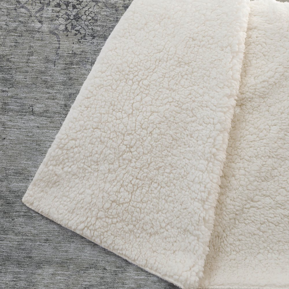 Premium Machine Washable ASB769 Taupe 50" x 70" Sherpa Throw Blanket. Picture 2