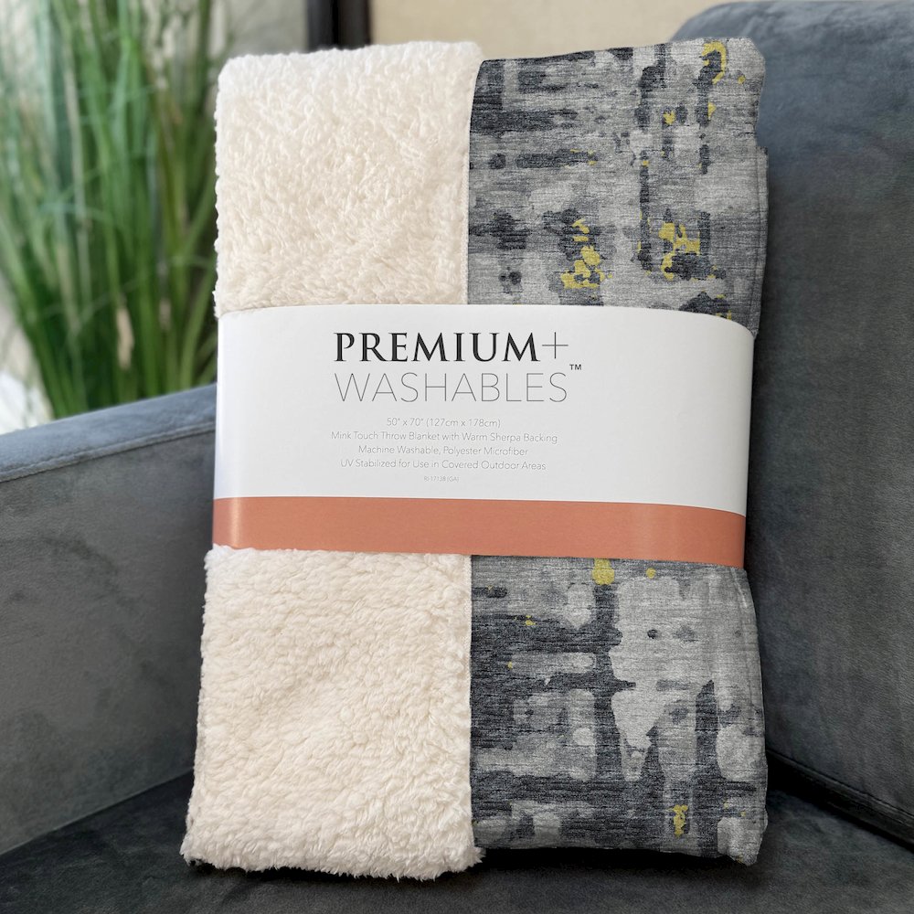 Premium Machine Washable ASB76 Gilded 50" x 70" Sherpa Throw Blanket. Picture 3