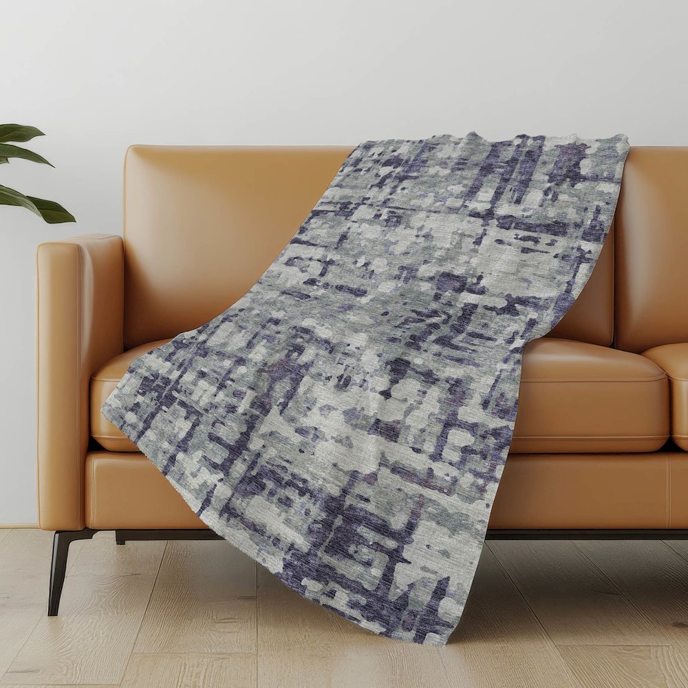 Premium Machine Washable ASB76 Purple 50" x 70" Sherpa Throw Blanket. Picture 4