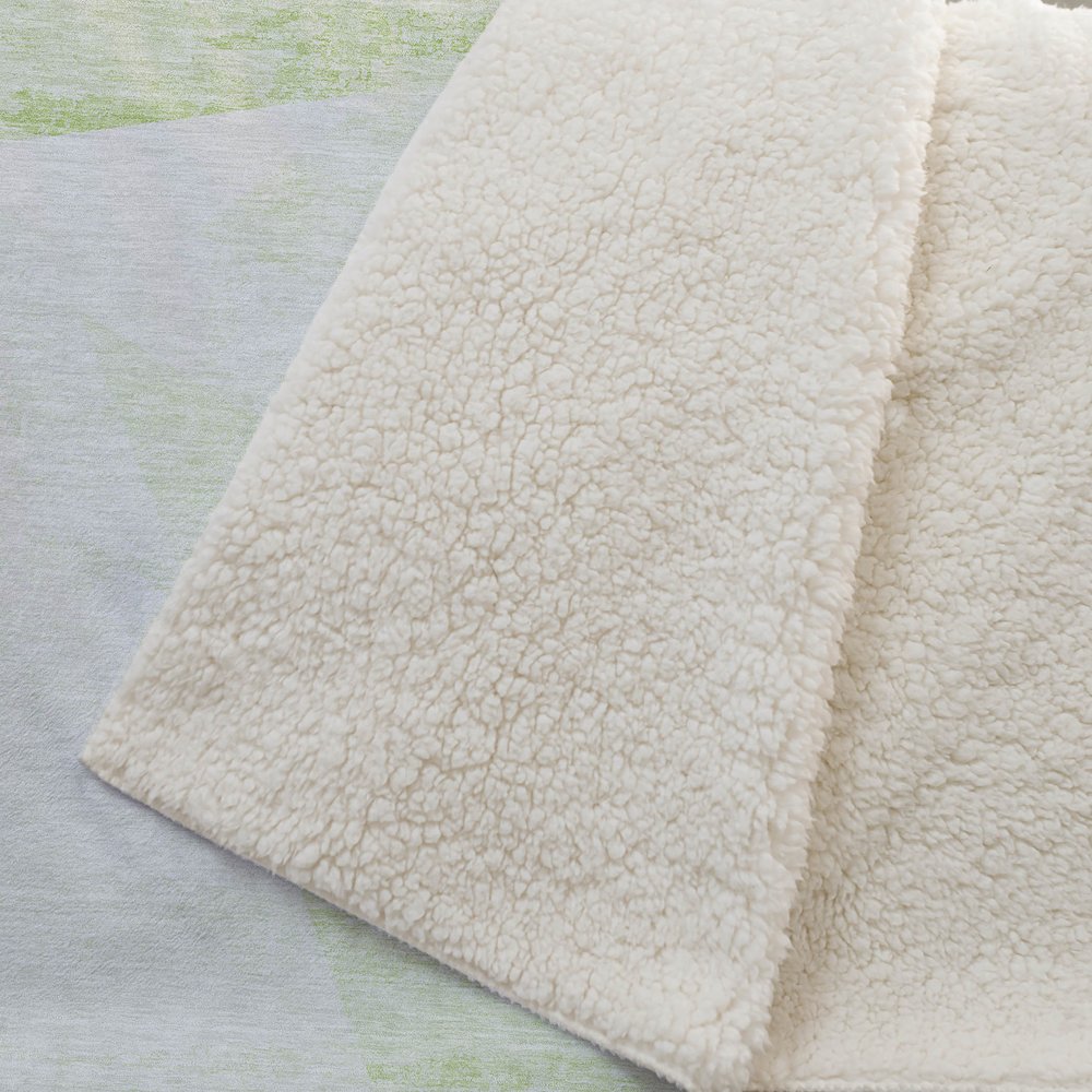 Premium Machine Washable ASB770 Aloe 50" x 70" Sherpa Throw Blanket. Picture 2