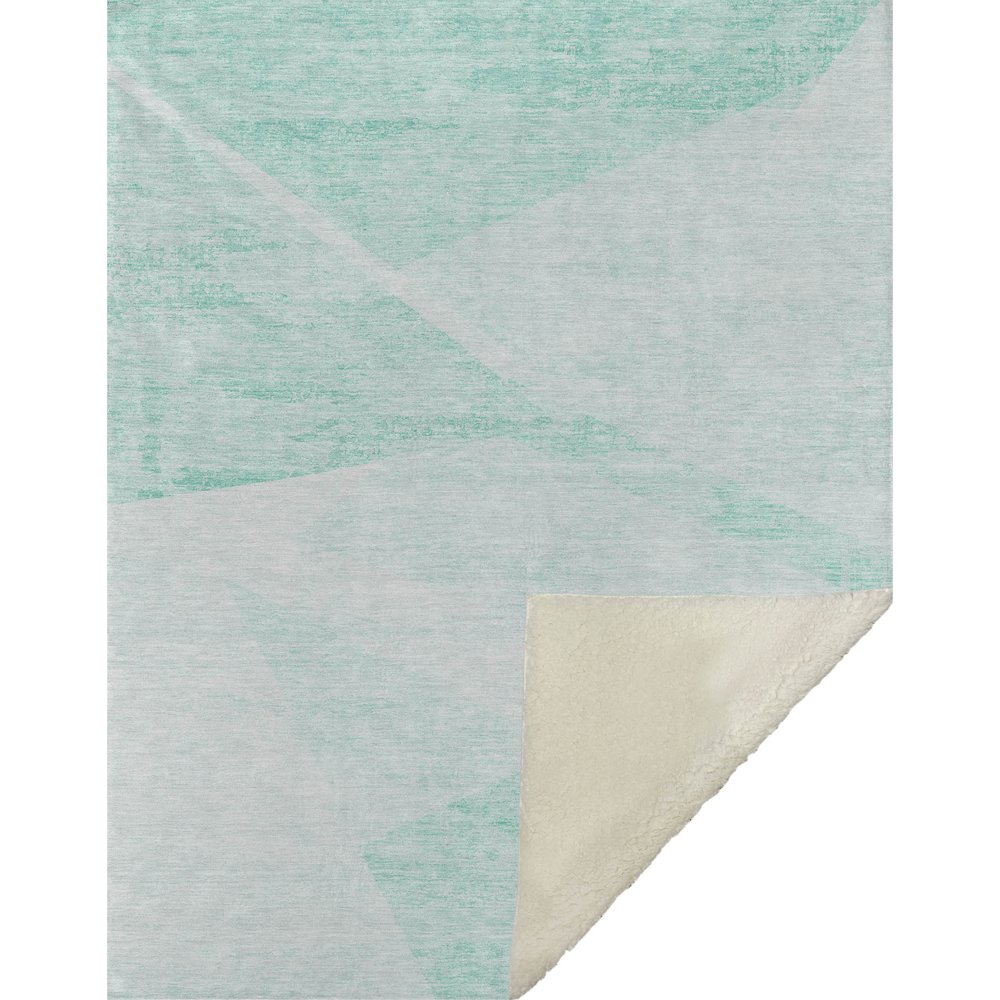Premium Machine Washable ASB770 Aqua 50" x 70" Sherpa Throw Blanket. Picture 1