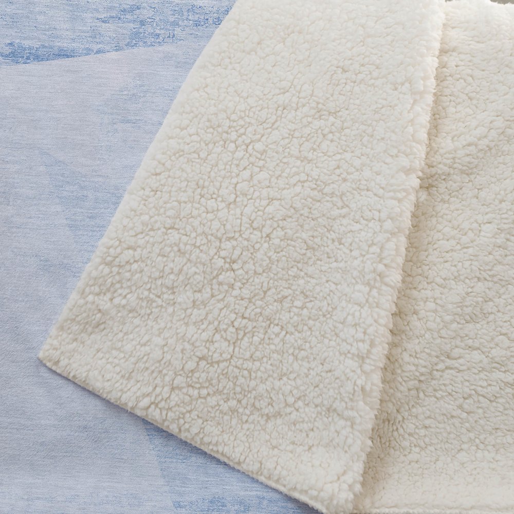 Premium Machine Washable ASB770 Denim 50" x 70" Sherpa Throw Blanket. Picture 2