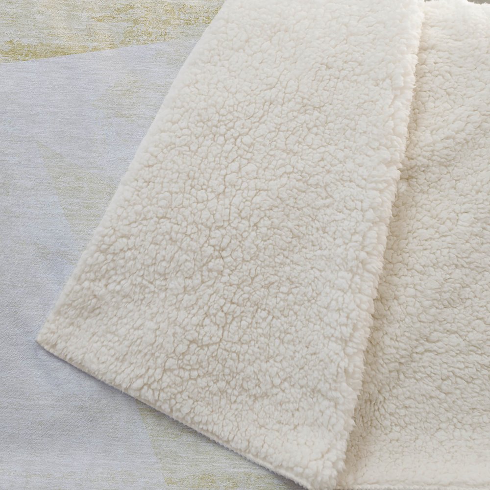 Premium Machine Washable ASB770 Gold 50" x 70" Sherpa Throw Blanket. Picture 2